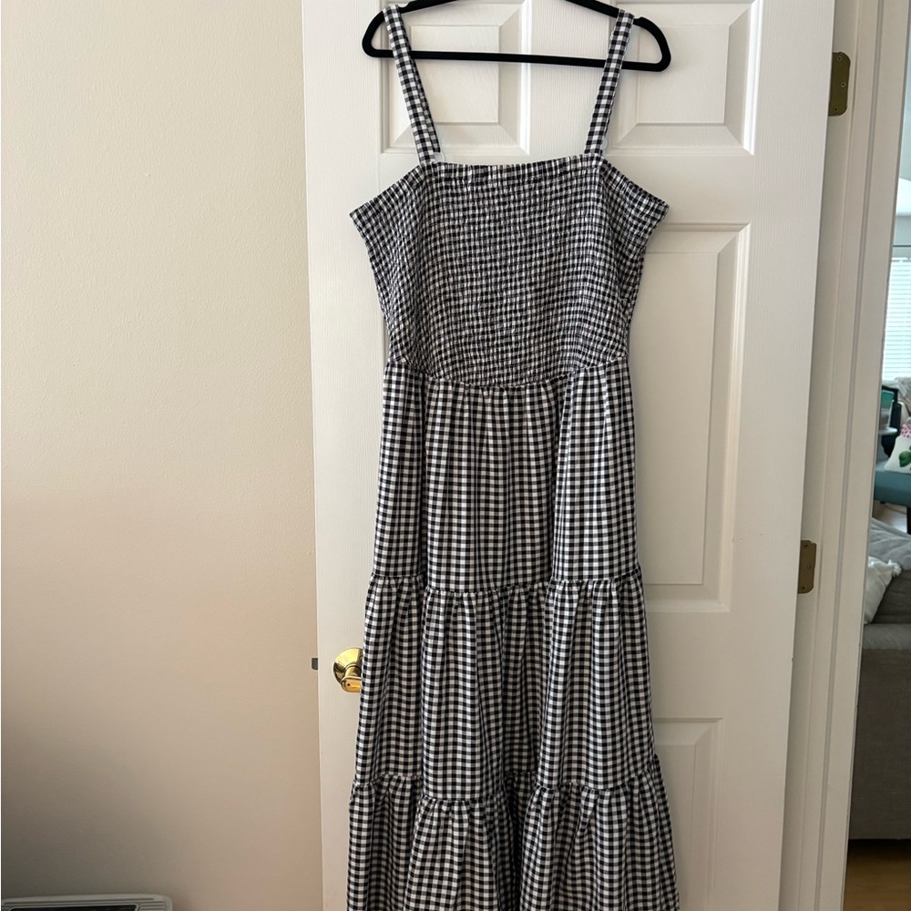 City Chic Black and White Checkered Maxi Dress